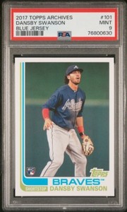 DANSBY SWANSON 2017 Topps ARCHIVES Blue Jersey #101 PSA 9 MINT RC