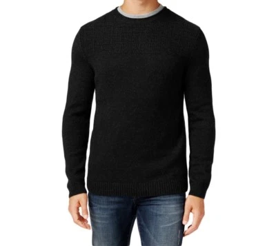Tasso Elba New Mens Wool Blend Crewneck 2-Texture Knit Pullover Sweater - Image 1 of 4