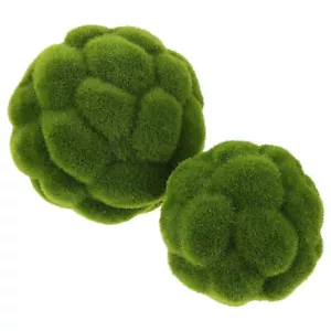 Artificial Plant Moss Balls 2pcs Decorative Faux Dried Moss Balls Simulated M... - Picture 1 of 9