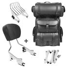 Sissy Bar W1 + Tail Bag Lx For Chopper / Custombikes 15-19 With Rear Rack Chr