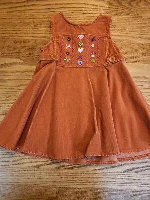 NWOT GYMBOREE MIX N MATCH HEART JUMPER DRESS 2T CORDUROY ORANGE FALL From 2005 - Image 1 of 4