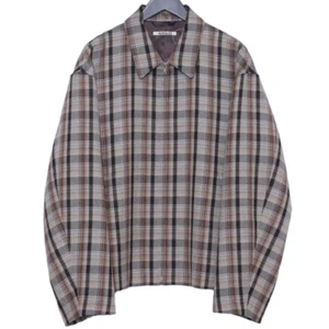 AURALEE DOUBLE FACE CHECK ZIP UP BLOUSON Men's Wool Jacket A9AB02BN Size 5 - Picture 1 of 7