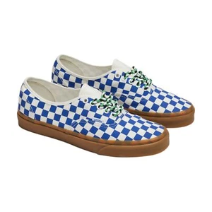 Mens Vans Authentic Checkerboard Blue/ White Lace Up Shoes - Picture 1 of 6