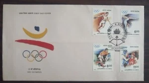 India 1992 Juegos Olímpicos de Verano Boxeo Hockey Deportes Gimnasia estampado FDC - Imagen 1 de 2