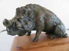 Antique Marvelous Bronze Sculpture Wild Boar