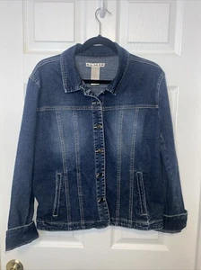 A.M.I. Denim Jean Jacket Women's Blue Button Up Collar XL Style 55212. D-0428 - Picture 1 of 4