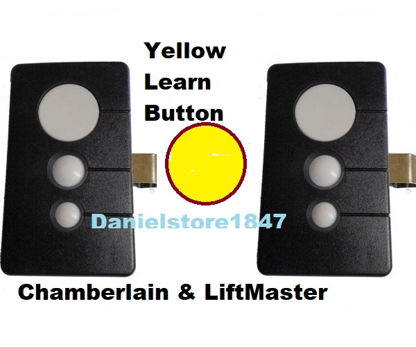 2X Liftmaster Abridor de Puerta de Garaje Transmisor Remoto Amarillo Botón de Aprendizaje 950estd Foto 1 de 1