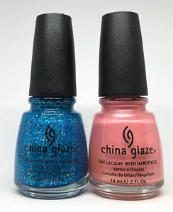 china glaze nail polish Blue Hawaian 810 + Strawberry Smoothie 822 Specialty - Picture 1 of 1