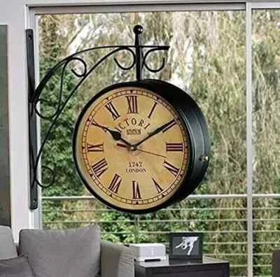 Antiguo Reloj Estación Victoria Doble Cara Ferrocarril Reloj de Pared Decoración del Hogar y Regalo Foto 1 de 4
