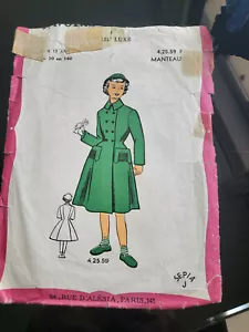 Patron ancien manteau 8 à 13 ans cintrée fille patron série de Luxe - Imagen 1 de 4