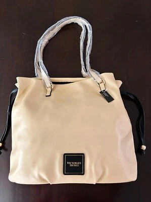 Nwt Victorias Secret Cinch Top Bare Tote Purse Shoulder Bag Handbag Beige $58 - Image 1 of 4