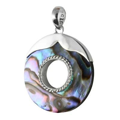 2 cm 925er Silber Anhänger Kettenanhänger Abalone Perlmutt Handarbeit PS642 - Bild 1 von 2
