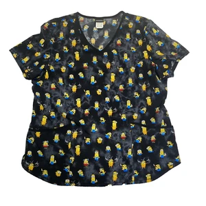 Disney Despicable Me Minions Healthcare Scrub Top V-Neck Size XL - Picture 1 of 8