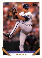 1993 Topps Kansas City Royals Baseball Card #643 Luis Aquino