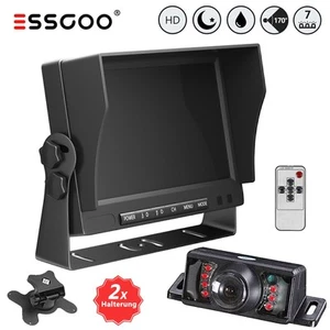 ESSGOO KFZ Auto 170° Funk Kabellos Nummernschild Rückfahrkamera + 7 Zoll Monitor - Bild 1 von 12