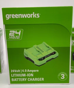 Akku Ladegerät - Greenworks G24X2UC4 Dual-Slot geeignet für  24V- 4A Batterie - Bild 1 von 2