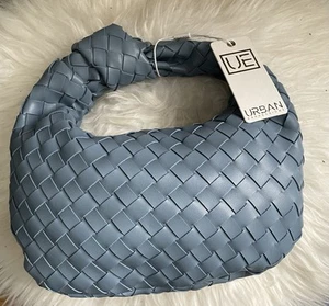 Urban Expressions Denim Blue Faux-Leather Woven Hobo Purse Handbag NWT - Picture 1 of 1