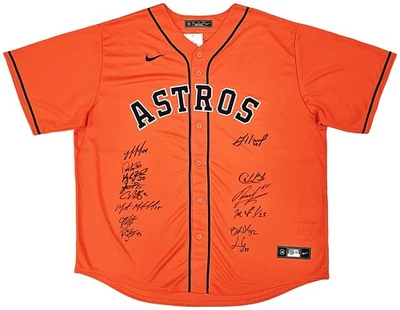 SALE! Astros 22 WS Champ Auto Orange Nike Jersey 14 Sigs Altuve, Alvarez Beckett - Image 1 of 4