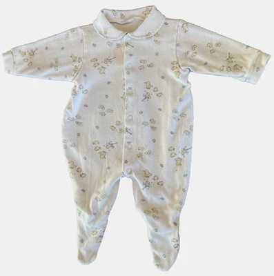 Mameluco para dormir de una pieza con cuello de caracol estanque pato bebé recién nacido años 60 de colección 0-3 m Foto 1 de 4