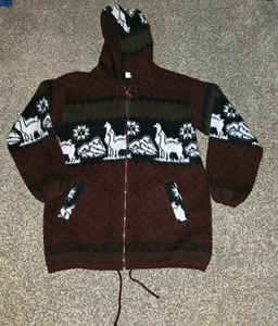 Artesanias Tuntaquimba Jacket Adult Medium Southwestern Handmade Ecuador Wool - Picture 1 of 11