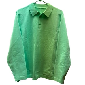 LuLuLemon Lightweight Knit Long Sleeve Polo-Men's Med-Bright Green/Pistachio - Picture 1 of 5