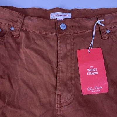 NEW Lucky Brand Pants 42x30 Mens 363 Vintage Straight 5 Pocket Orange - Image 1 of 4