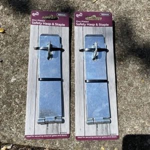 Paar Marke auswählen (Homebase) verzinkt 150 mm Sicherheits-Haspel & Klammer. Neu in OVP. - Bild 1 von 2