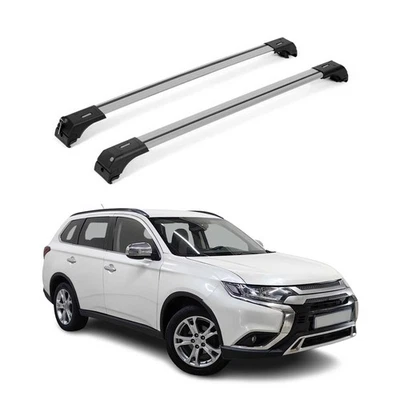 Sujetadores transversales portaequipajes para Mitsubishi Outlander Sport 2011-2025 plateados 2 piezas Foto 1 de 4