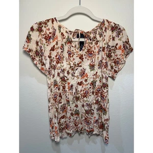 Daytrip Damen Bluse Blumen Flügelärmel fließend Größe Small Boho Chic - Bild 1 von 8