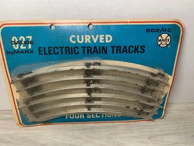 VINTAGE MARX SEALED ON CARD 027 GAUGE CURVED ELECTRIC TRAIN TRACKS 602/4C READ! - Image 1 of 3