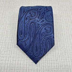 Hathaway blaue Paisley 100 % Seide Krawatte formell Hochzeit elegant schwere Seide Handarbeit - Bild 1 von 6