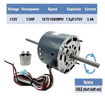 RV AC Fan Motor Replaces Fasco D1092 Coleman mach 1468-3069 7184-0156 7184-0432 - Image 1 of 4