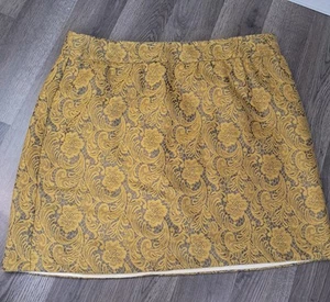 Falda mujer Banana Republic talla 14 look encaje amarillo mostaza - Imagen 1 de 9
