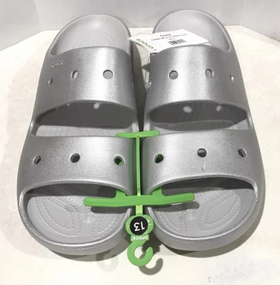 Sandalia Crocs Clásica Metálica Deslizable V2 PLATEADA PARA HOMBRES 13 NUEVA CON ETIQUETAS Foto 1 de 4
