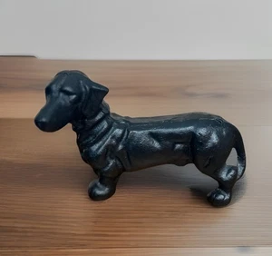 Gusseisen Weiner Hund Dackel Türstopper Still Doxie Statue 9 Zoll - Bild 1 von 10