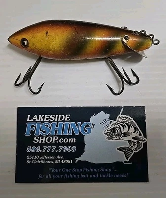 RARE VINTAGE HEDDON DOWAGIAC MINI CRAB WIGGLER FISHING LURE GLASS EYES - Image 1 of 4