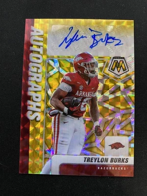 2022 Panini Mosaic Draft Picks Treylon Burks Gold Auto 10/10 eBay 1/1 Commanders - Image 1 of 2