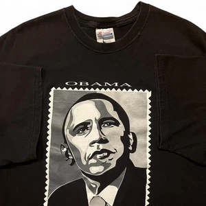 Camiseta De Colección Barack Obama Hanes Para Hombre XL Negra Algodón Cambio Sello Presidente Y2K - Imagen 1 de 5
