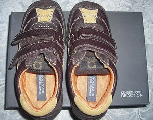 Kenneth Cole Reaction Boys Chocolate Leather Athletic Shoes 13 M - Picture 1 of 3