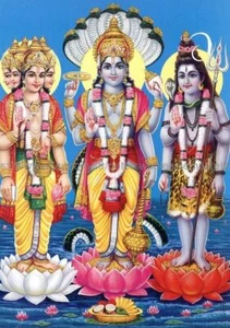 bedroom ceiling office art Trimurti Brahma Vishnu Shiva paper poster - Picture 1 of 1