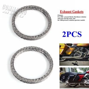 2 Pcs Exhaust Pipe Gasket For Harley Twin Cam Big Twin Sportster Softail Dyna - Picture 1 of 5