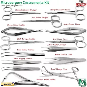 Kit de instrumentos de microcirugía tijeras quirúrgicas para animales pequeños pinzas CE - Imagen 1 de 14