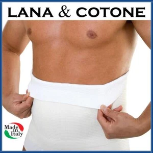 Pancera contenitiva uomo donna in LANA e COTONE fascia elastica lombare panciera - Foto 1 di 6