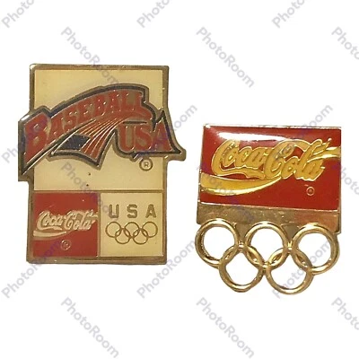 Coca-Cola 1996 Atlanta Olympic Games Baseball Pins Set of 2 - Image 1 of 4