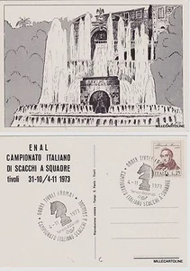 # SCACCHI: TIVOLI - 1973 CAMPIONATO ITALIANO A SQUADRE..CON ANNULLO SPECIALE - Foto 1 di 1