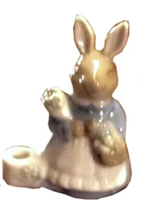 Ostern Biedermann Keramik Dame Hase Kaninchen Kerzenhalter - Bild 1 von 1