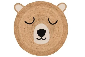 Juteteppich mit Teddybär, Ø 120 cm - Bild 1 von 5
