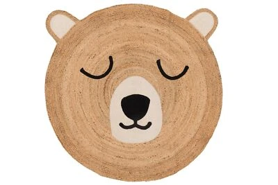 Juteteppich mit Teddybär, Ø 120 cm - Bild 1 von 4