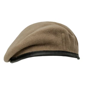 100% Wool BRITISH BERET - All Sizes SAS KHAKI High Quality Military Army Cap New - Picture 1 of 9