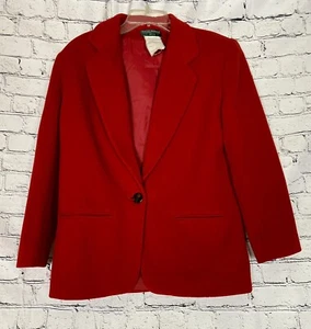 Women's Vintage Red Wool Cashmere Harve Benard Structured Lined Blazer Size 8 - Picture 1 of 5